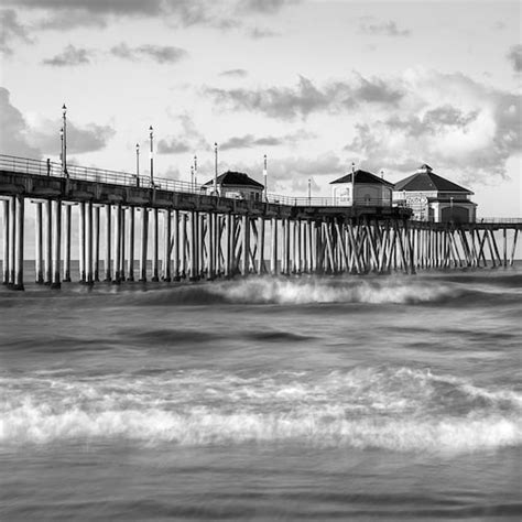 Beach Photography Print Huntington Beach Pier Photo Black Etsy