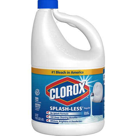 Clorox Splash Less Liquid Bleach Regular 116 Ounce Bottle Walmart