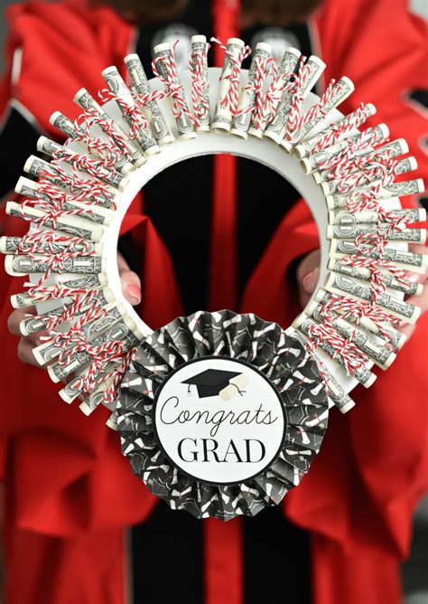 Make sure he looks professional—but not stuffy—for those upcoming job interviews. Graduation Money Gifts: Graduation Money Wreath - Fun-Squared