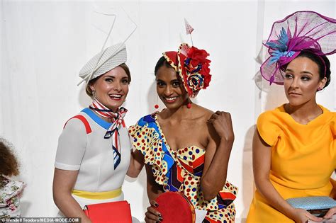 Melbourne Cup Style Queens Try Their Luck In Fashions On The Field Daily Mail Online