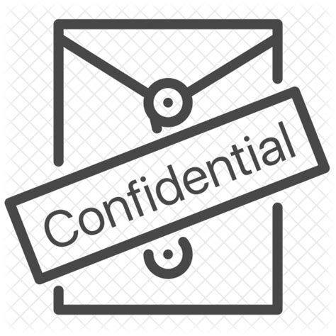 Confidential Document Icon Download In Line Style