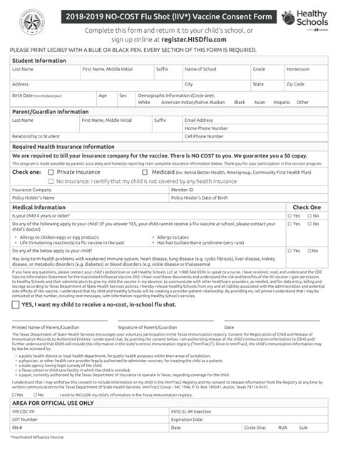 No Cost Flu Shot 2018 2024 Form Fill Out And Sign Printable Pdf