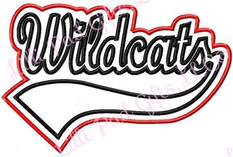Wildcats Swoosh Double Applique 9 Sizes Machine Etsy Embroidery
