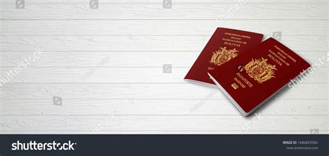 Bolivian Passports On Wood Lines Background Stock Illustration