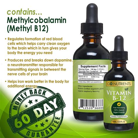 What to look for in a good vitamin b12 supplement. Vitamin B12 Sublingual Liquid Drops Methylcobalamin 3000 ...