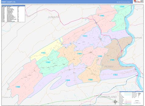 Perry County Pa Wall Map Color Cast Style By Marketmaps Mapsales