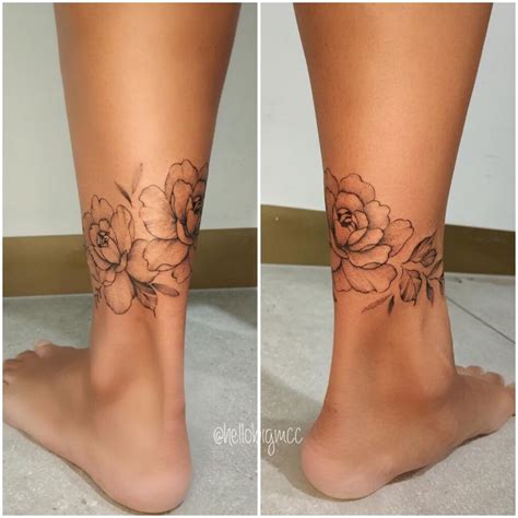 Floral Wrap Around Ankle Tattoo Wrap Around Ankle Tattoos Wrap