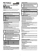 KEYENCE IG Series manuals