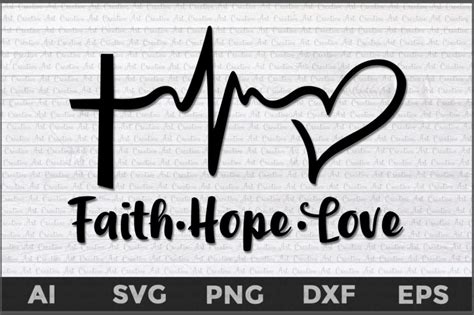 Faith Hope Love Heartbeat Svg Faith Hope Love Svg Faith Svg Christi