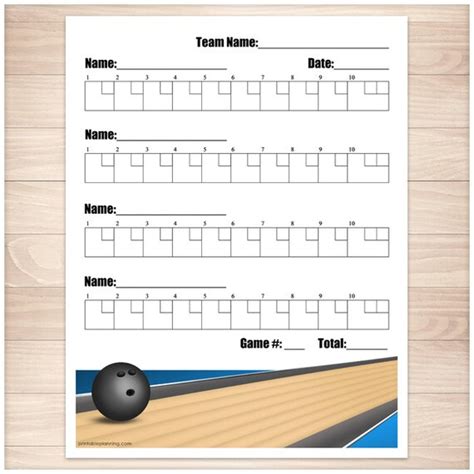 Printable Bowling Score Sheet Team Bowling Score Tracking