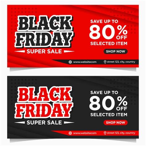 Premium Vector Black Friday Event Banners Background Template In Red