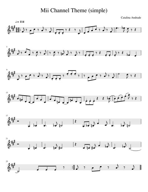 Beginner notes are sheet music arrangements for beginning musicians, featuring large notes with the letter of the note name indicated in the note head. Mii Channel Theme (Simple) Sheet music for Piano | Download free in PDF or MIDI | Musescore.com