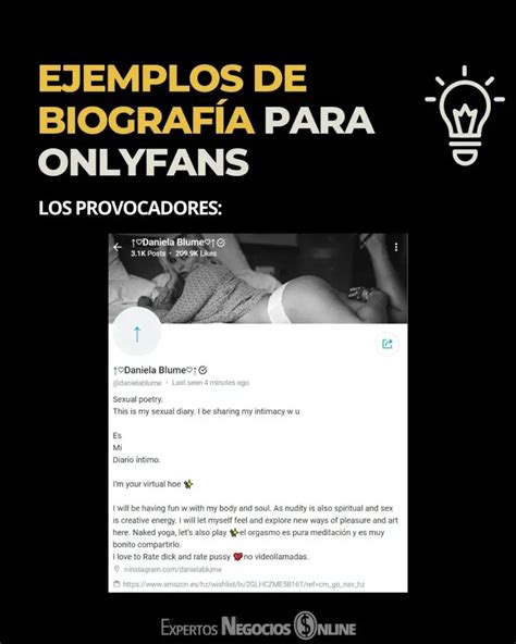 BiografÍa Para Onlyfans Ejemplos E Ideas Para Tu Descripción