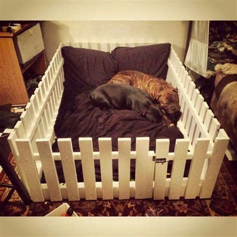 With 5 dogs in our home, we. Aww... | Cute dog beds, Dog pen, Diy dog stuff