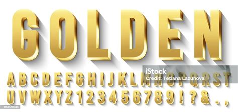 Golden 3d Font Metallic Gold Letters Luxury Typeface And Gold Alphabet