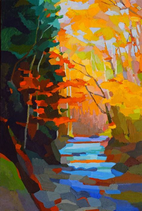 Painting Autumn Stream Original Art By Brian Kiernan Landscape