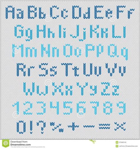 Knitting Chart For Alphabet