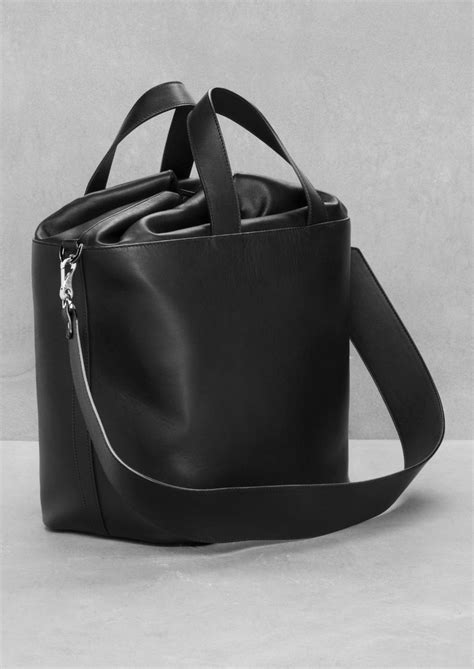 and other stories drawstring leather bag black bags leather leather bag