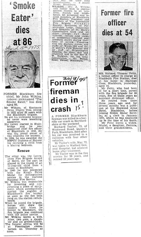 1970's Obituaries for John Wilkins, Richard Taylor and Richard Petty