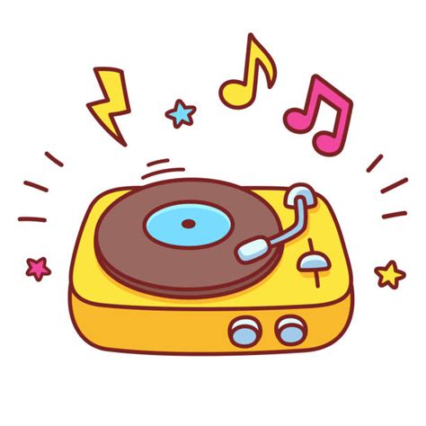 Royalty Free Drawing Of A Dj Turntable Clip Art Vector Images