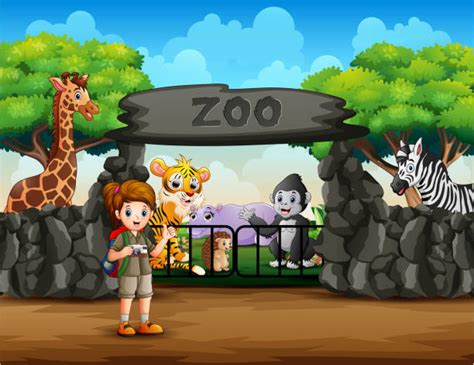 Cartoon Of The Zoo Entrance Illustrations Royalty Free