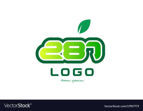 Number 287 Numeral Digit Logo Icon Design Vector Image