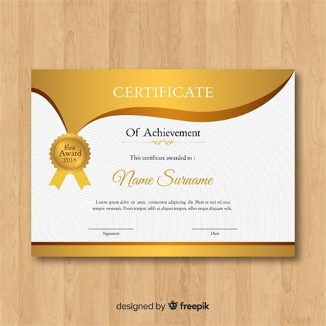 Premium Vector Golden Certificate Template Certificate Templates