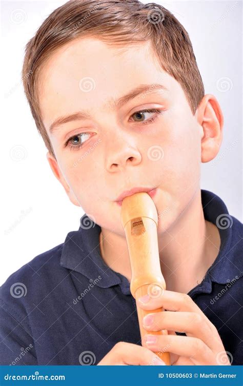 Boy Playing Recorder Stock Image Image Of Music Young 10500603