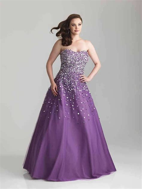 Night Moves 6790w Plus Size Prom Purple Prom Dress Ball Gowns Prom
