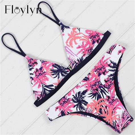 buy floylyn brazilian bikinis women triangle bikini set push up swimwear women