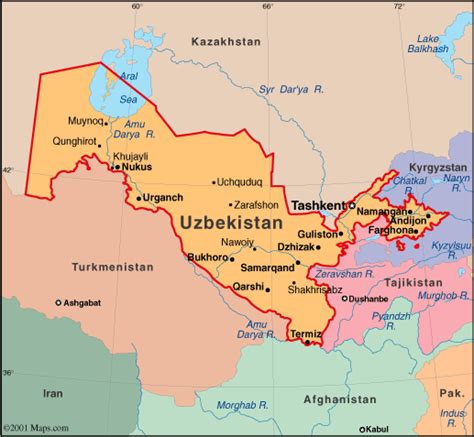 Uzbekistan Map - ToursMaps.com