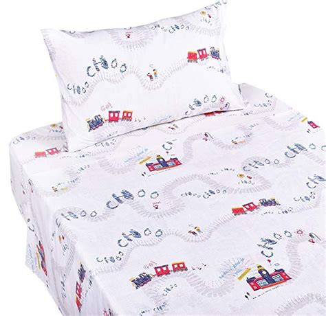 J Pinno Train Travel Twin Sheet Set For Kids Boy Children