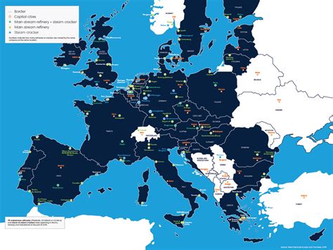 New Petrochemicals Europes Map Of Refineries And Steam Crackers In Eu