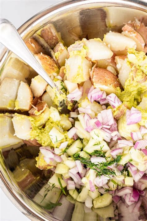 Healthy Vegan Potato Salad No Mayo Recipe In 2021 Vegan Potato
