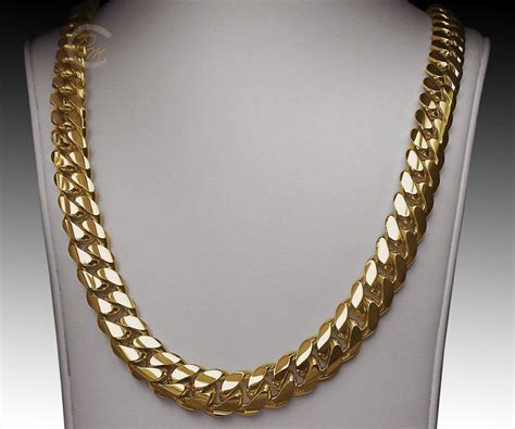 Solid 14k Gold Miami Mens Cuban Curb Link Chain Necklace 24 Heavy 267