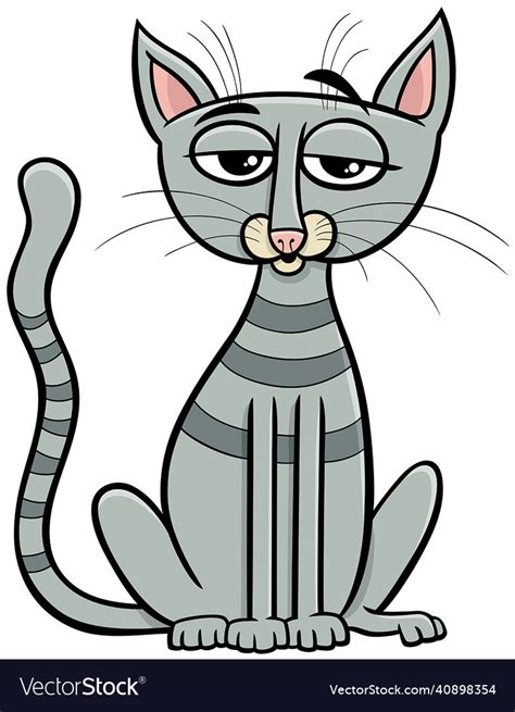 Cartoon Tabby Cat Comic Animal Character Vector Image