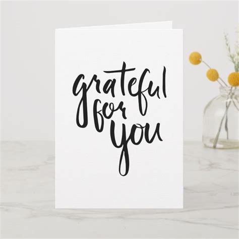 Grateful For You Thank You Card In 2021 Thank You Card