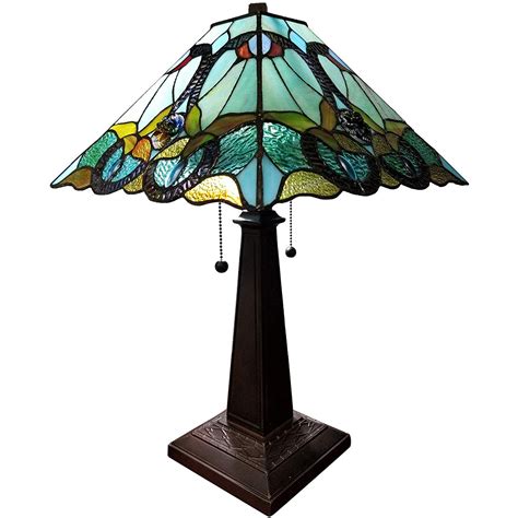 Tiffany Style 2 Light Floral Table Lamp 23 Tall