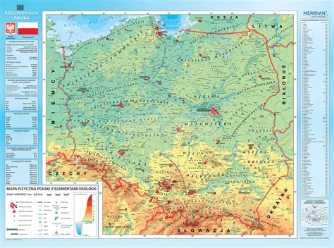 Zlinkuj adresy na swojej stronie z interaktywną mapa polski. Mapa fizyczna Polski z elementami ekologii - mapa ścienna ...