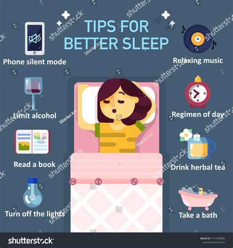 eight tips better sleep night infographics stock vector royalty free 1161020890 shutterstock