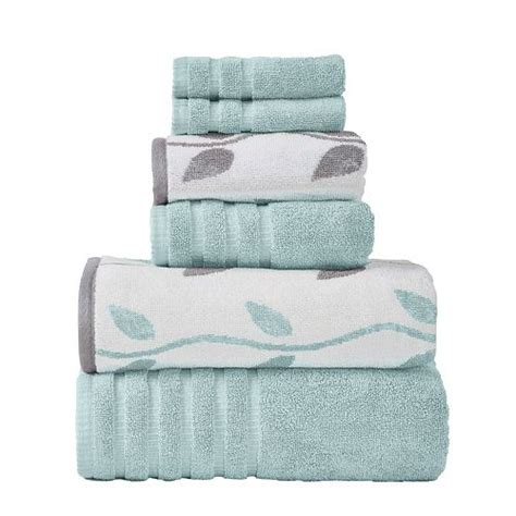 Pacific Coast Textiles Vines 6 Piece Yarn Dyed Organic Bath Towel Set