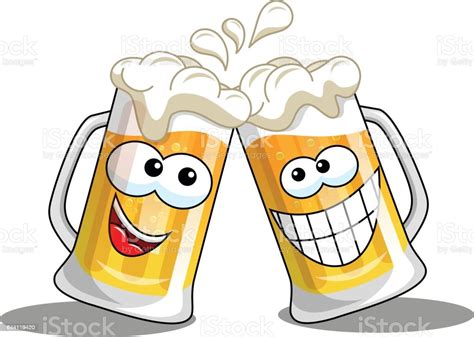 Cartoon Beer Mugs Cheers Isolated Stock Illustration Download Image