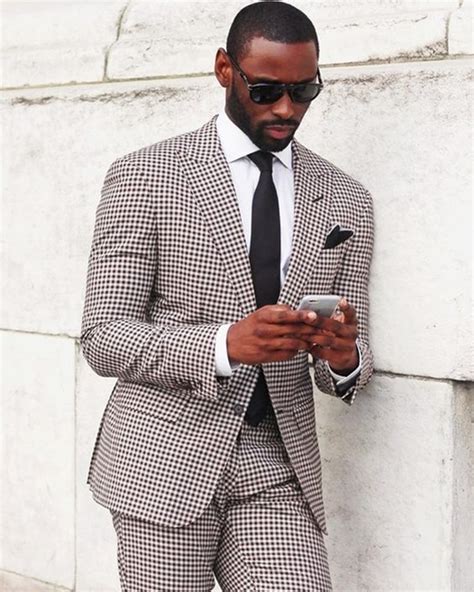 Check Men Suit Tailored Plaid Suits For Men Mens Checkered Suit