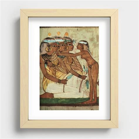 Ancient Egyptian Wall Paintings Tomb Of Nakht Banqueting Scene Recessed Framed Print