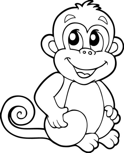 Line drawing pics 3021x1836 35 monkey coloring pages naughty and cute animal coloring pages 236x299 monkey in hanging on the tree branch. Free printable Monkey coloring pages