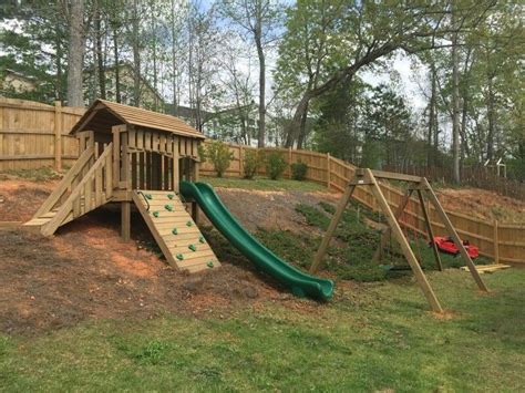 Hill Installation No Problem 1000 Play Area Backyard Sloped