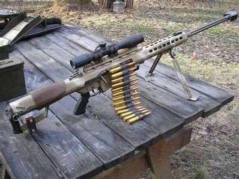 Belt Fed M82holy 50 Caliber Shit Guns And Ammo Weapons Guns Big