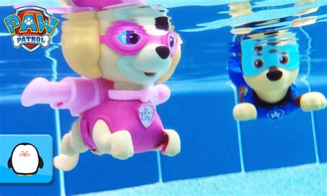 Paw Patrol Skye Marshall Paddling Pups Swim In Barbie Dog Pup Pool