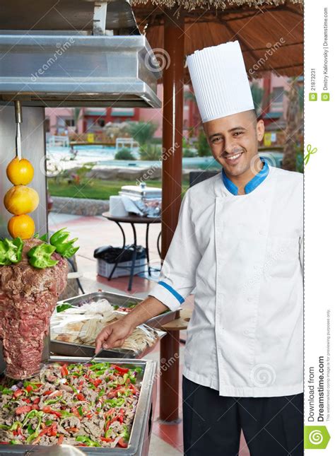 Arab Chef Making Kebab Stock Image Image Of Chef Kabob 21873231