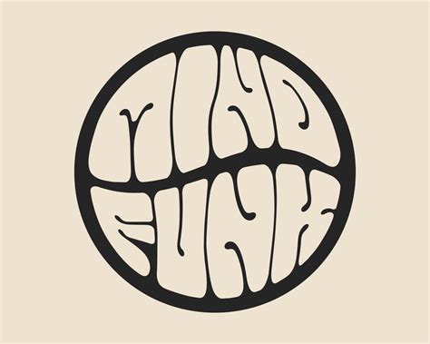 Psychedelic Logo Trippy Vintage Logo Round Instagram Logo Funky 60s